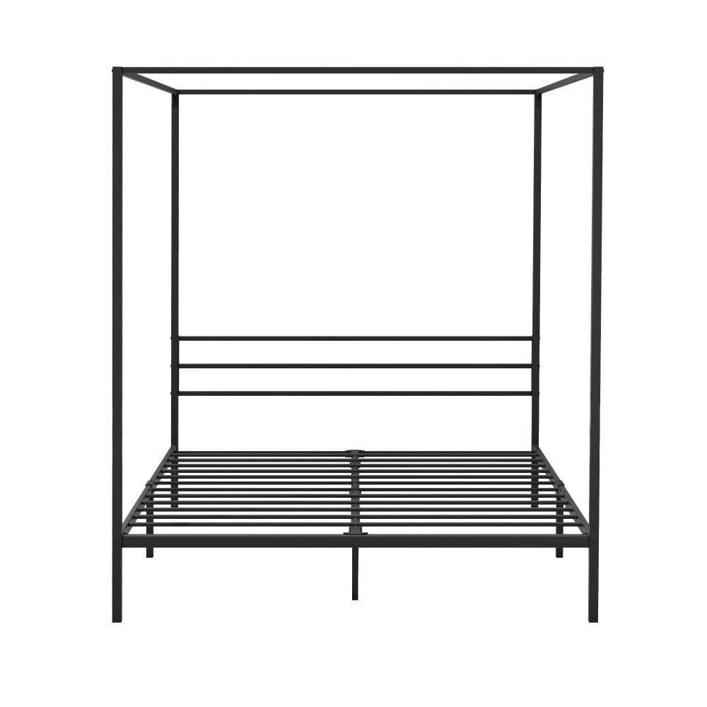 Oikiture Bedframe RYE Metal Canopy Bed Frame Platform - BLACK