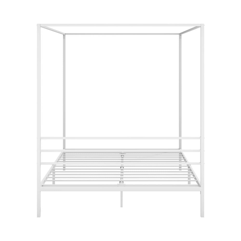 Oikiture Bedframe RYE Metal Canopy Bed Frame Platform - WHITE
