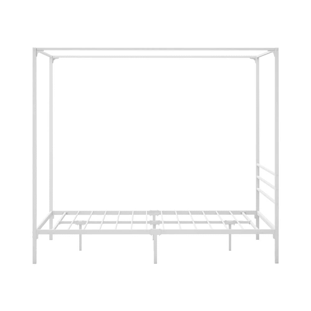 Oikiture Bedframe RYE Metal Canopy Bed Frame Platform - WHITE
