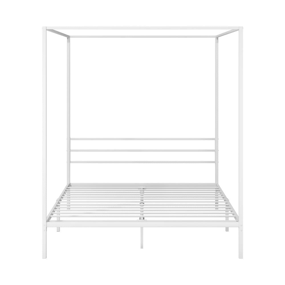 Oikiture Bedframe RYE Metal Canopy Bed Frame Platform - WHITE