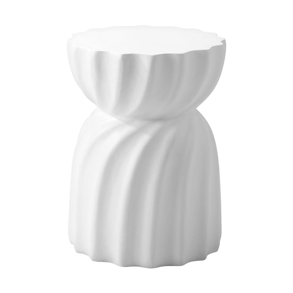 Oikiture Bedside Table Side Table Terrazzo Hourglass Concrete Stool Stand