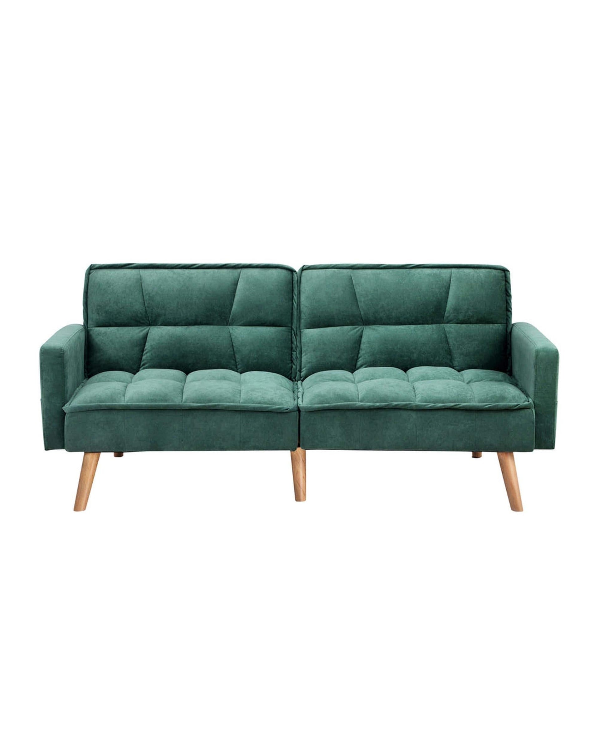 Oikiture Sofa SOFIA Sofa Bed Velvet 3-Seater Green