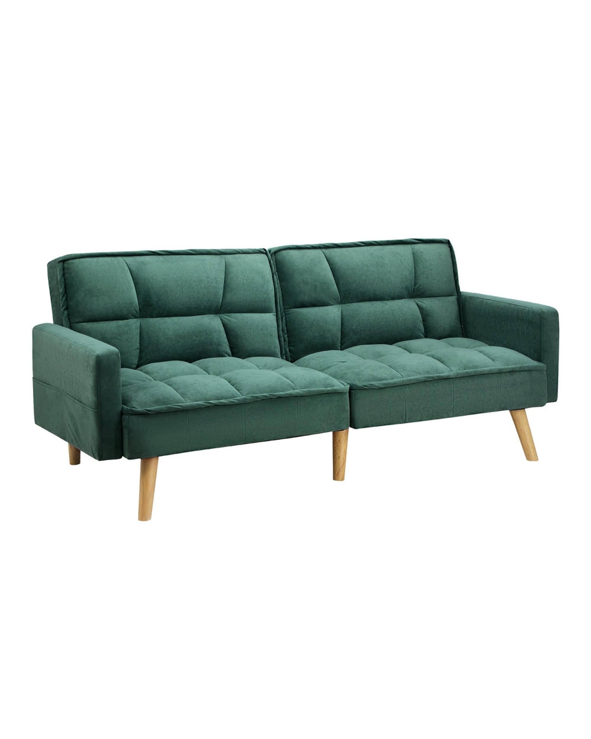 Oikiture Sofa SOFIA Sofa Bed Velvet 3-Seater Green