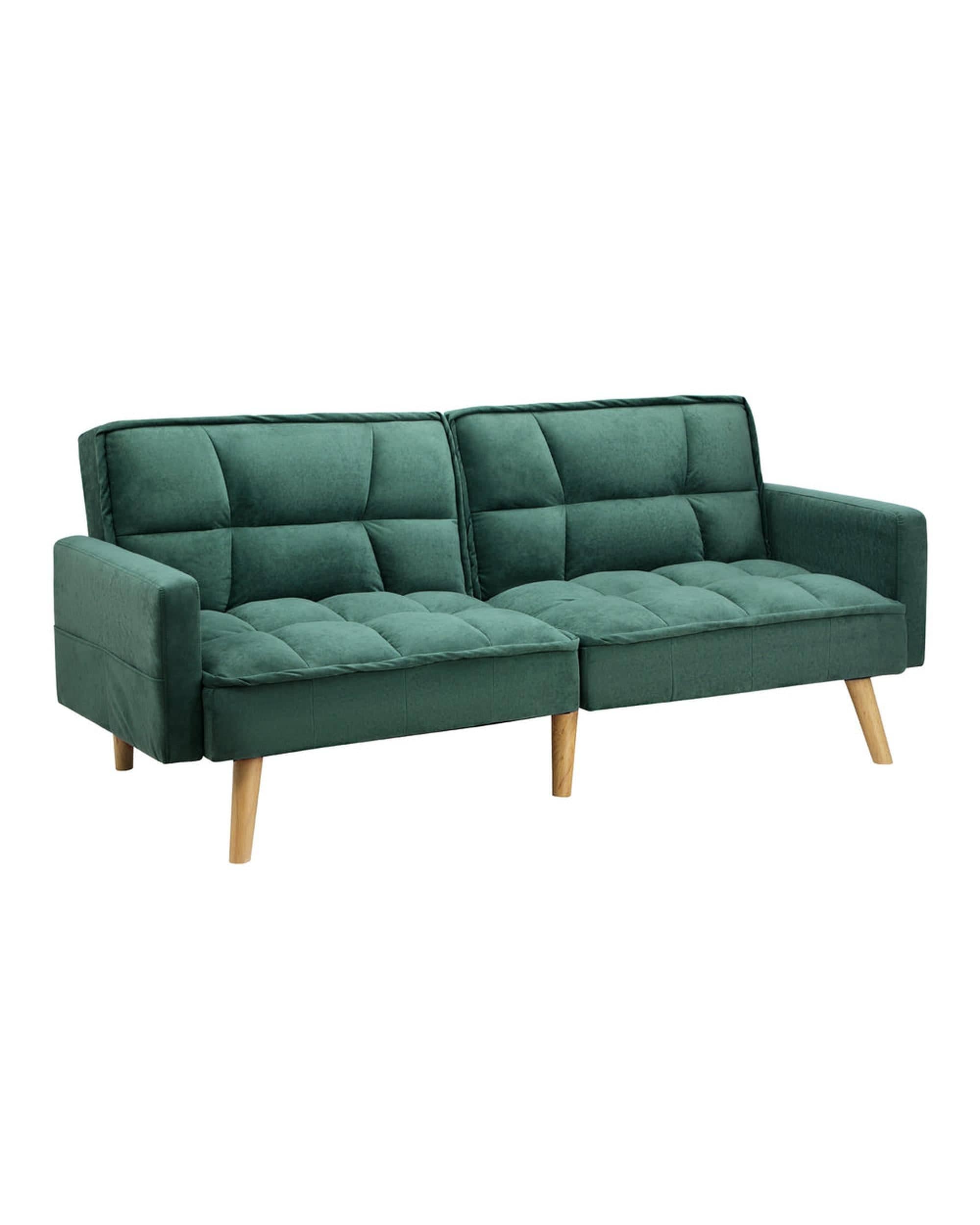 Oikiture Sofa SOFIA Sofa Bed Velvet 3-Seater Green