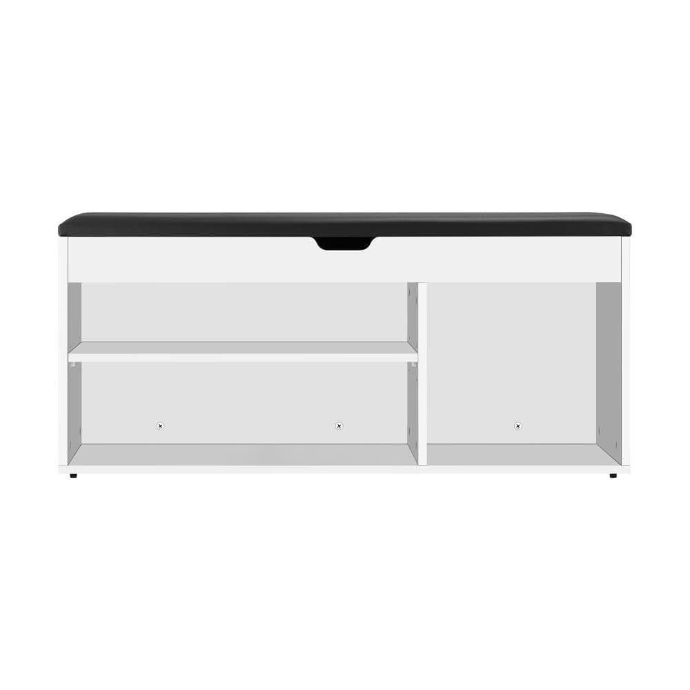 Oikiture Shoe Rack Sol Shoe Cabinet Bench Shoe Storage Rack PU Padded Seat Organiser Shelf