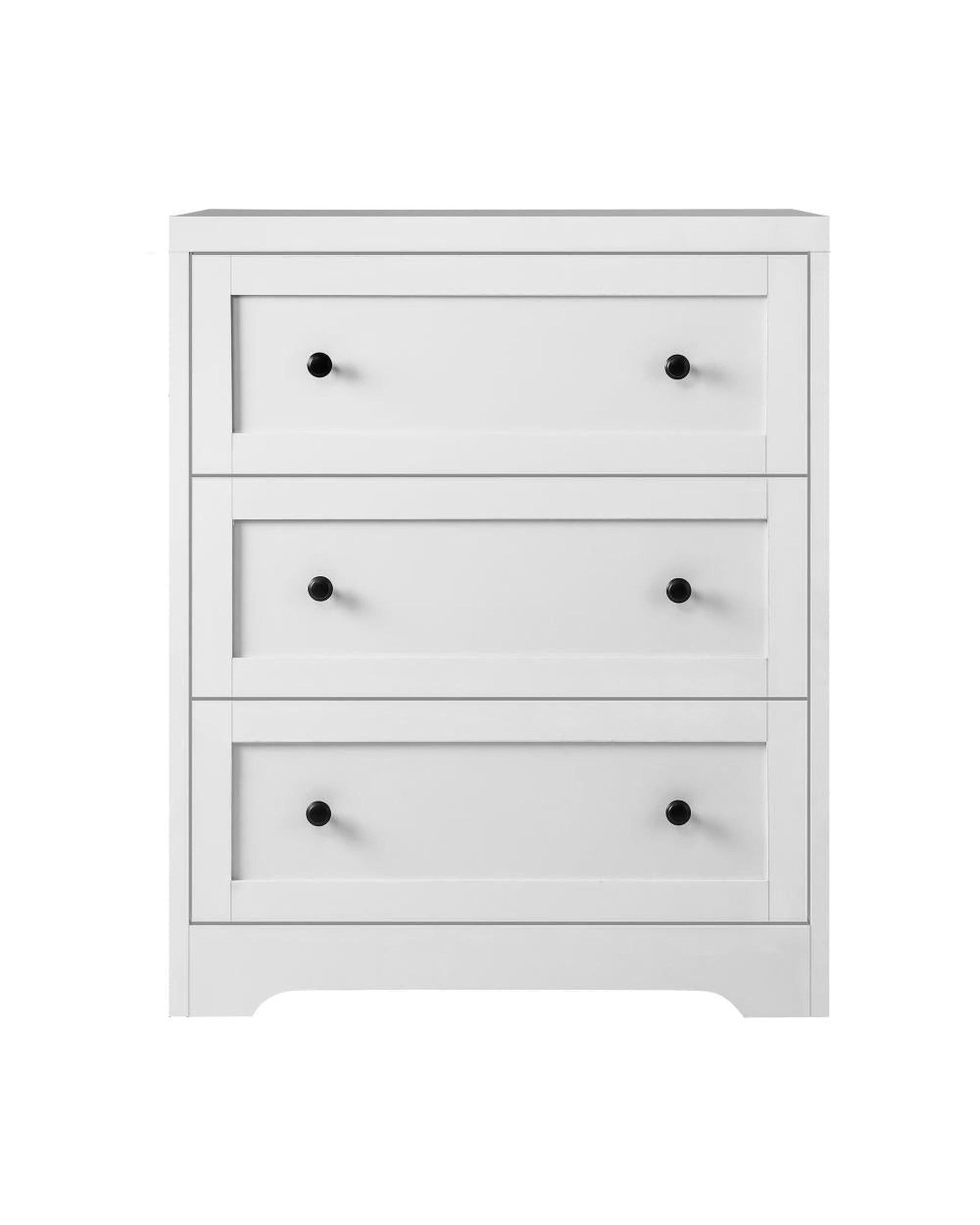 Oikiture Chest of Drawers STAN 3 Chest of Drawers Tallboy Cabinet Bedside Table Hamptons Furniture