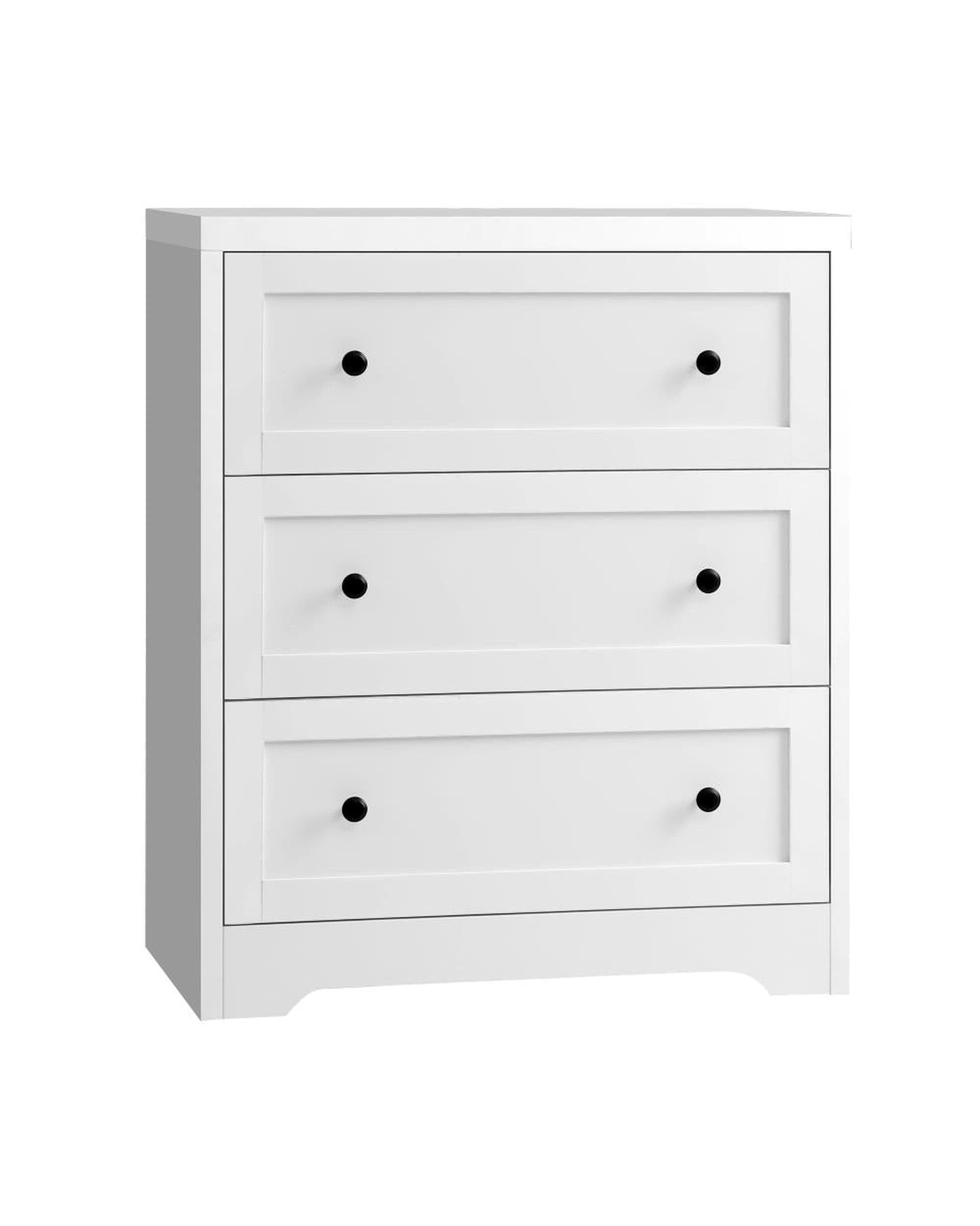 Oikiture Chest of Drawers STAN 3 Chest of Drawers Tallboy Cabinet Bedside Table Hamptons Furniture
