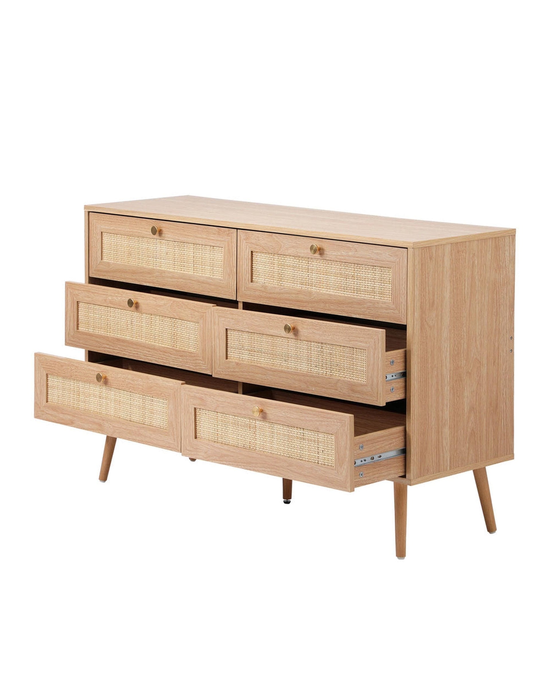 Oikiture Chest of Drawers STOR 6 Chest of Drawers Dresser Tallboy Rattan