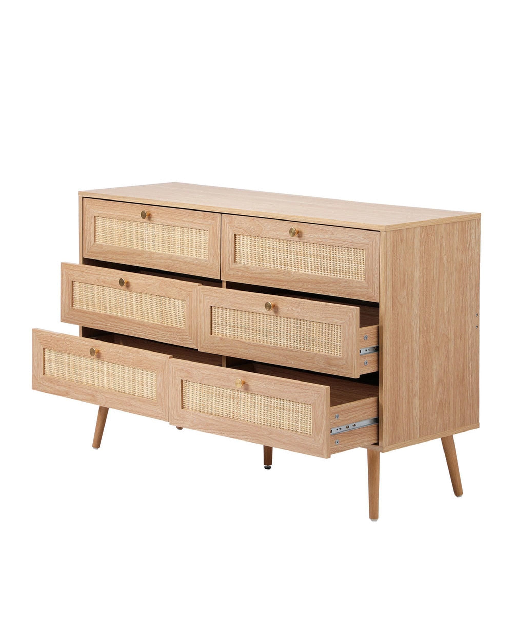 Oikiture Chest of Drawers STOR 6 Chest of Drawers Dresser Tallboy Rattan