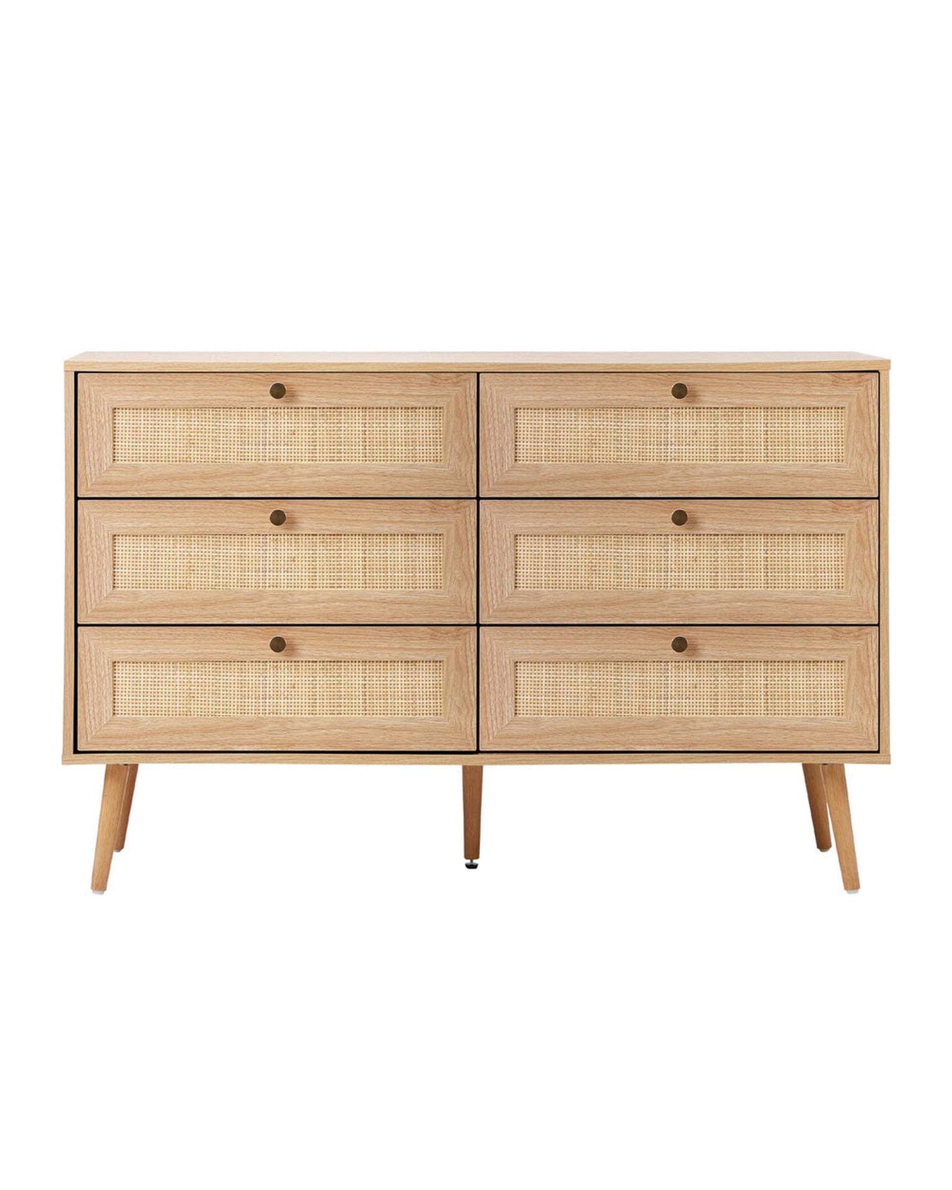 Oikiture Chest of Drawers STOR 6 Chest of Drawers Dresser Tallboy Rattan