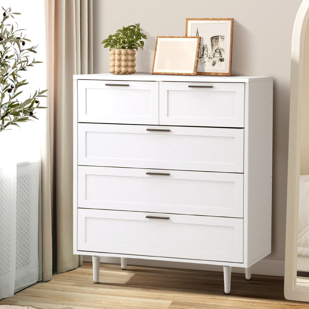Oikiture Chest of Drawers TERMÉSZETES 6 Chest of Drawers Dresser Tallboy Natural