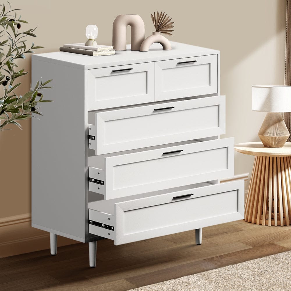 Oikiture Chest of Drawers TERMÉSZETES 6 Chest of Drawers Dresser Tallboy Natural