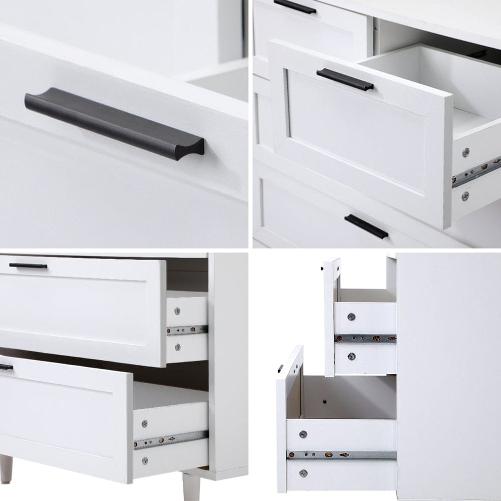 Oikiture Chest of Drawers TERMÉSZETES 6 Chest of Drawers Dresser Tallboy Natural