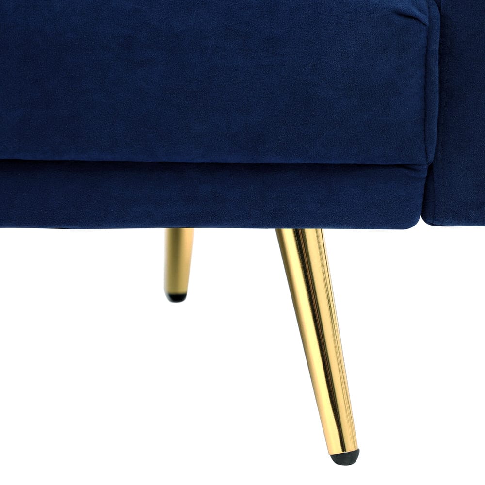 Oikiture Sofa TRES 3 Seater Sofa Bed Velvet Blue