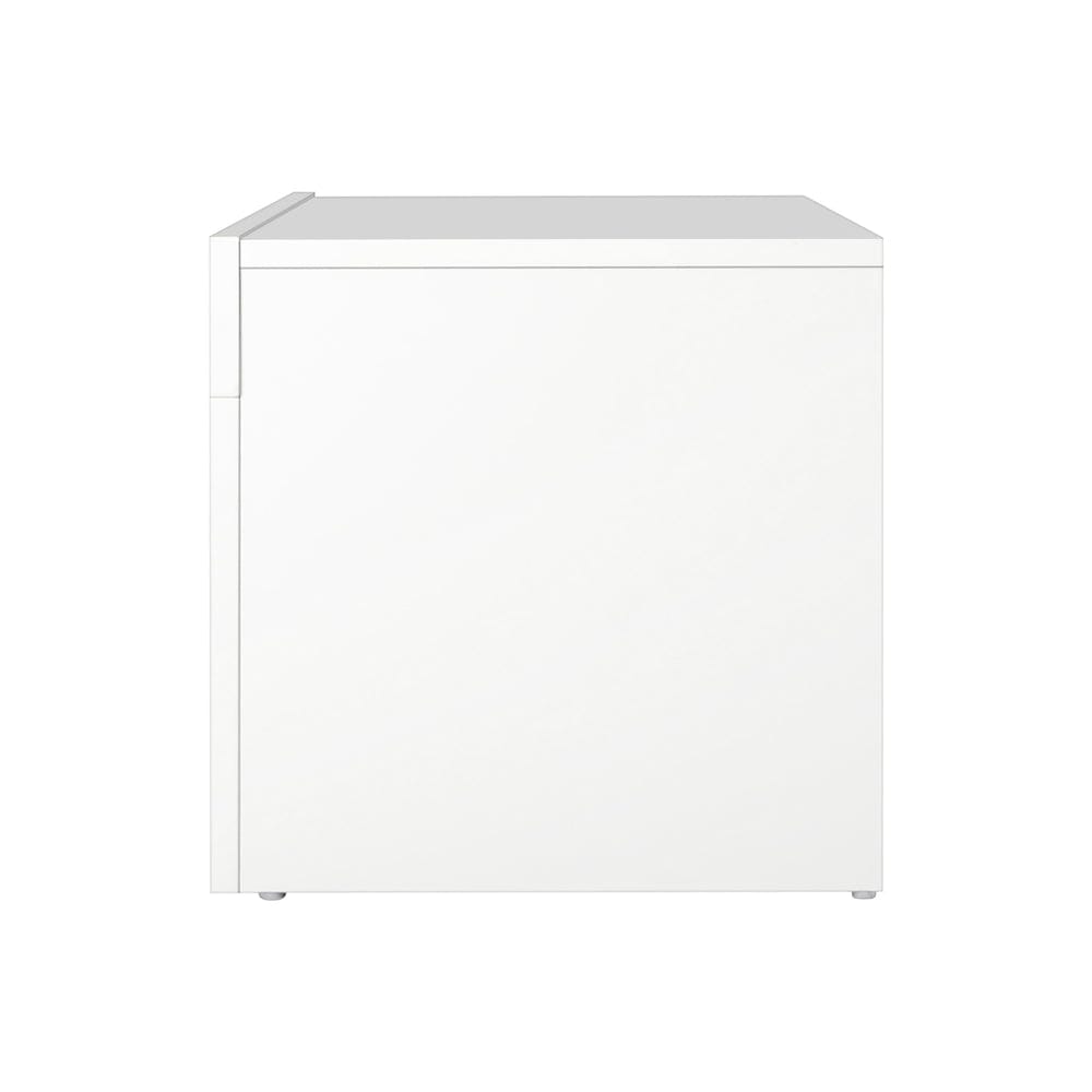 Oikiture TV Unit TV Stand Cabinet Entertainment Unit RGB LED Gloss 130cm White