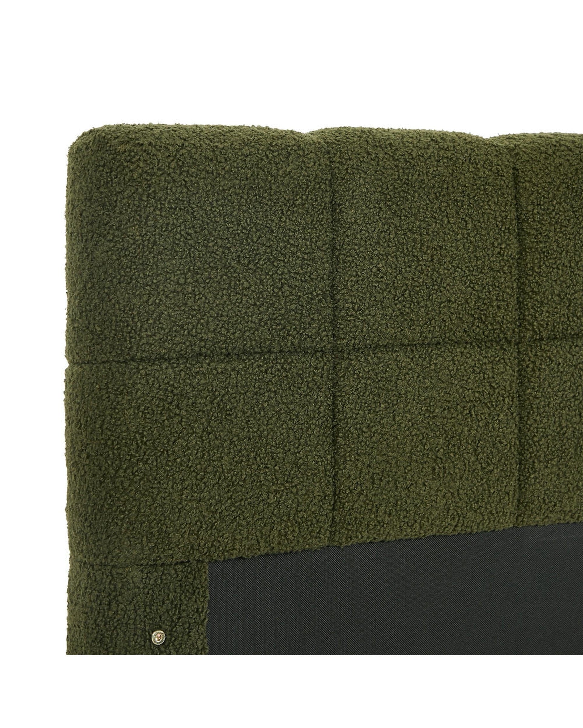 Oikiture Bedframe VERDE Bed Frame Tufted Headboard Green Boucle