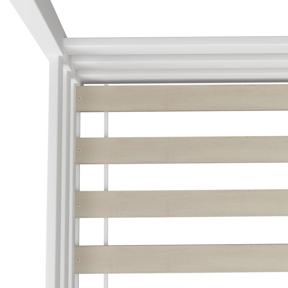 Oikiture Bedframe VIista Kids Bed Frame With Single Mattress Set White