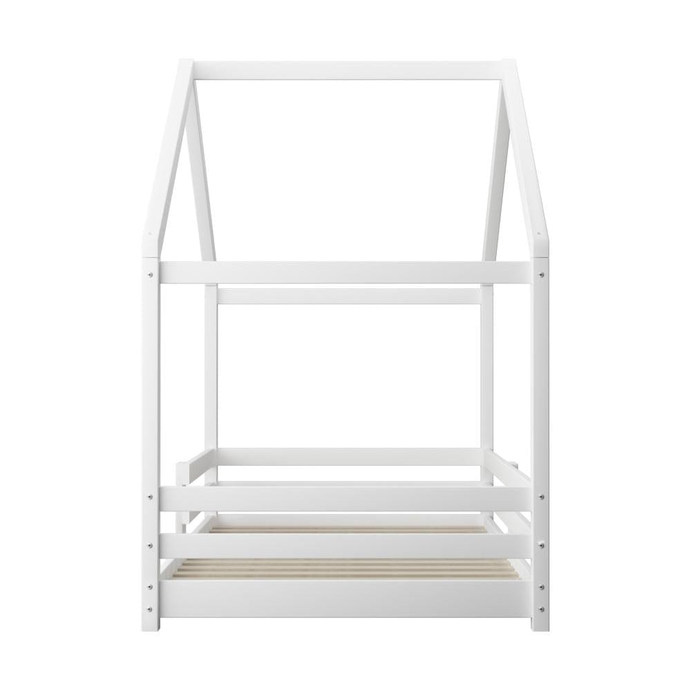 Oikiture Bedframe VIista Kids Bed Frame With Single Mattress Set White