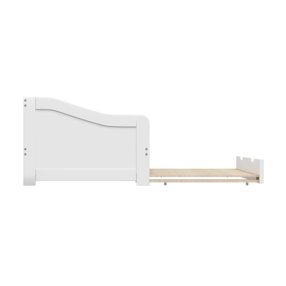 Oikiture Bedframe Zona Trundle Bed Frame Daybed Single Size Base Timber Wooden Kids Bed