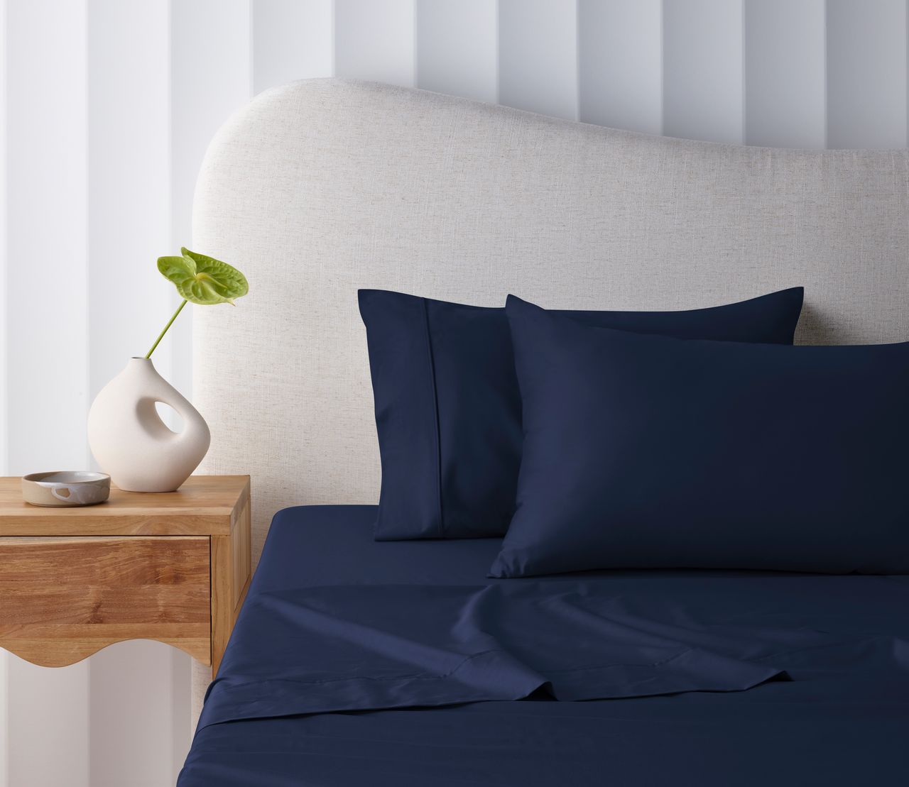 Accesorize Bamboo Cotton Mega Fitted Sheet Navy Accessorize