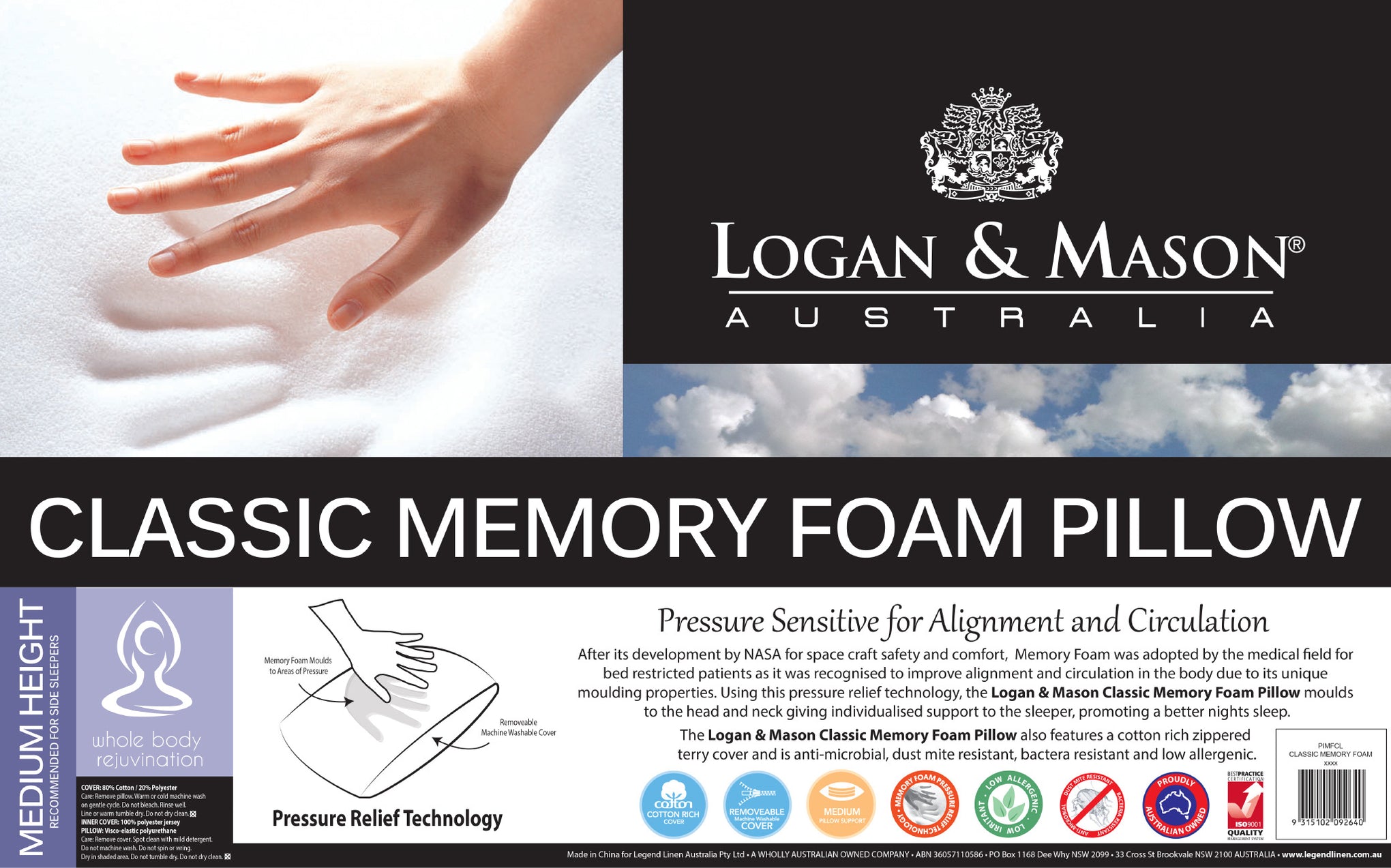 Logan & Mason CLASSIC MEMORY FOAM Logan & Mason