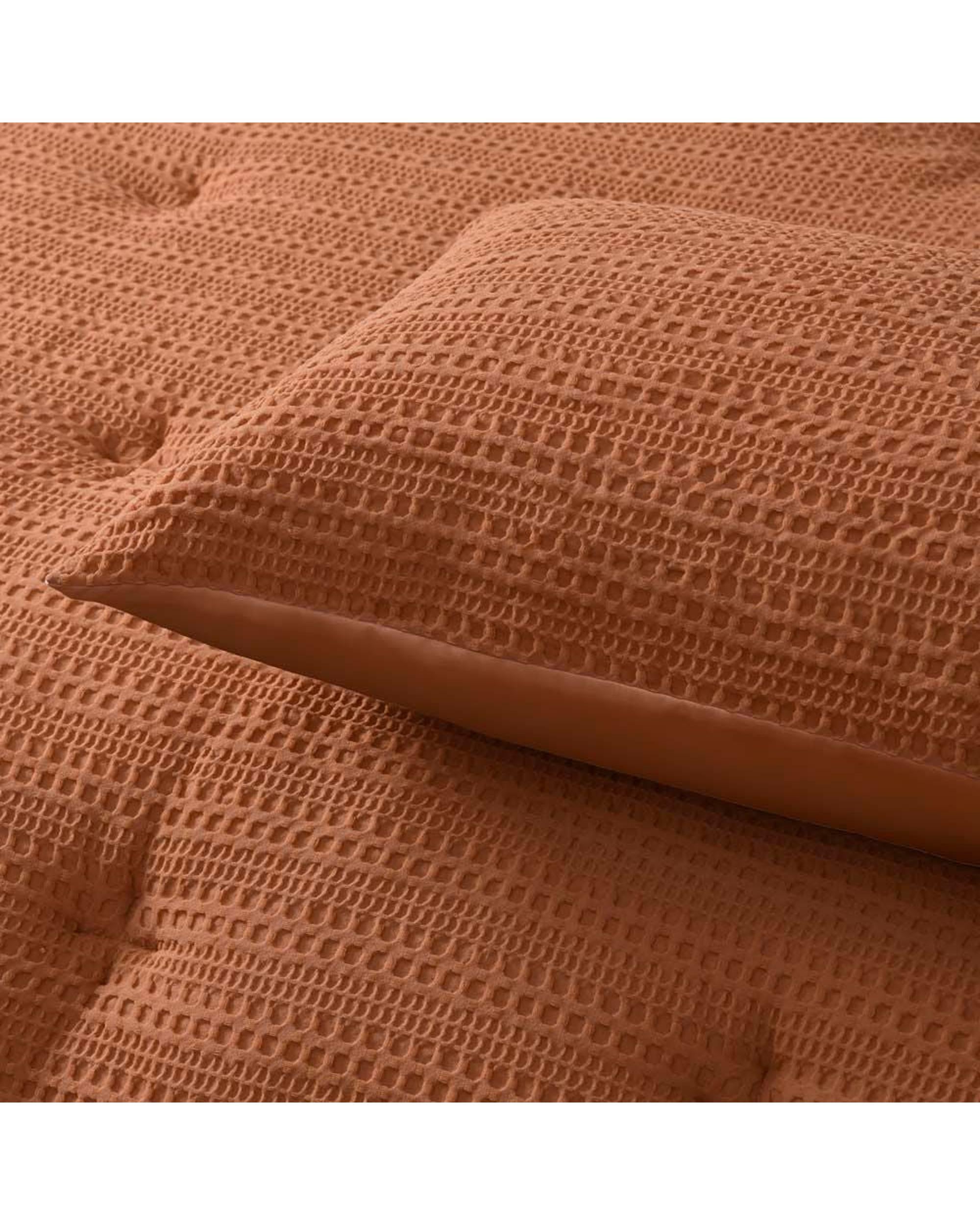 ACCESSORIZE Soho Waffle Tobacco 3 Piece Comforter Set Accessorize