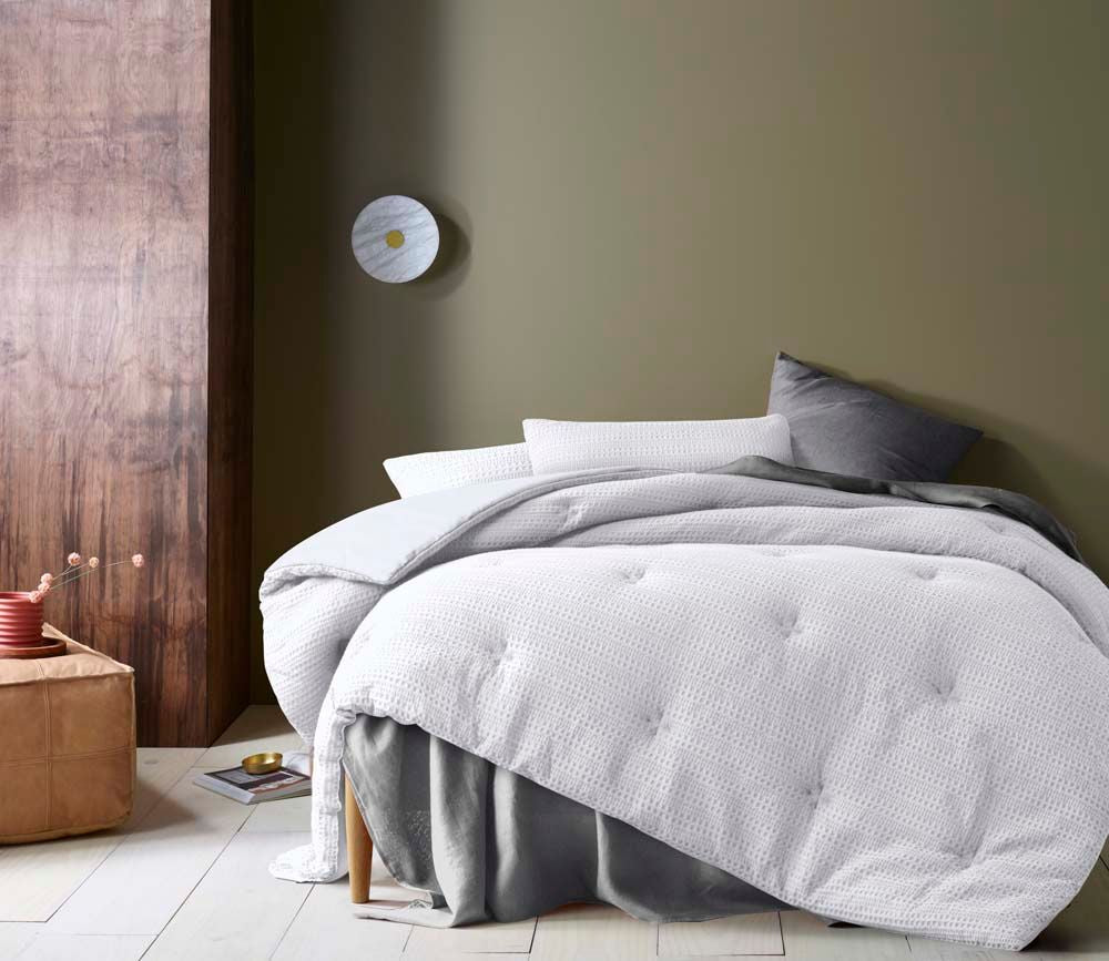 ACCESSORIZE Soho Waffle White 3 Piece Comforter Set Accessorize