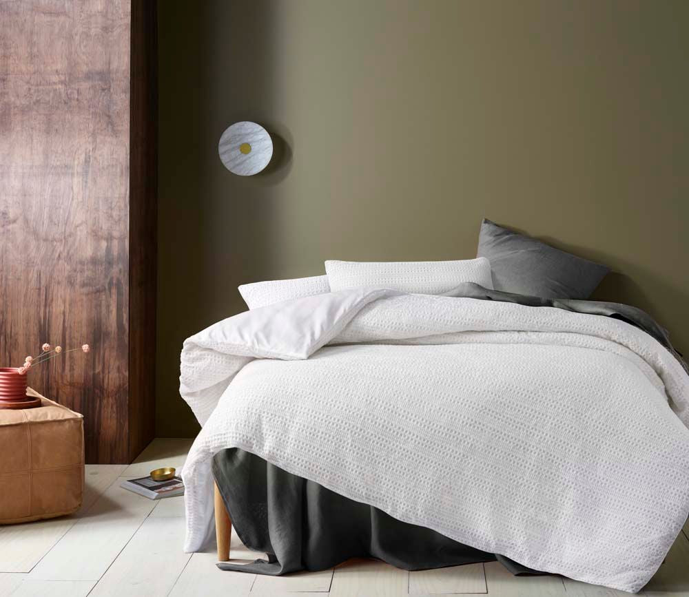 Accessorize Soho Waffle White Quilt Cover Set Accessorize