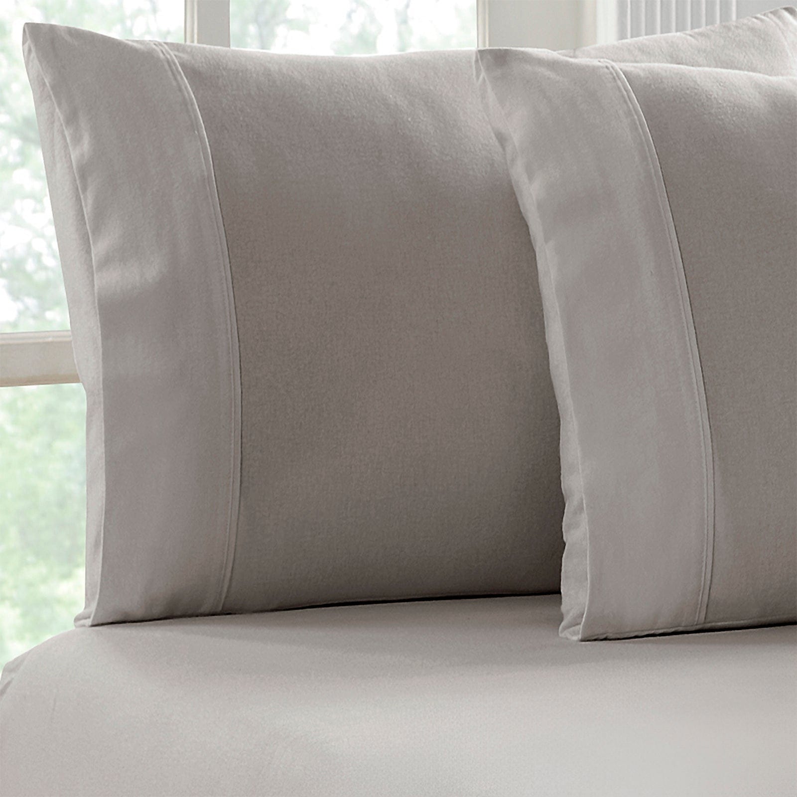 Park Avenue Bed Sheets 175 GSM Egyptian Cotton Flannelette Fitted and Pillowcase Set - ASH
