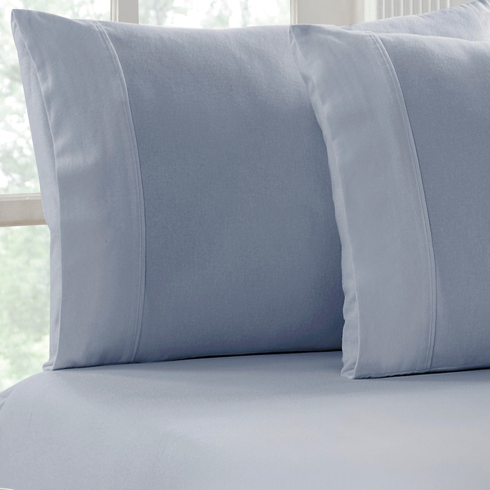 Park Avenue Bed Sheets 175 GSM Egyptian Cotton Flannelette Fitted and Pillowcase Set - SKY