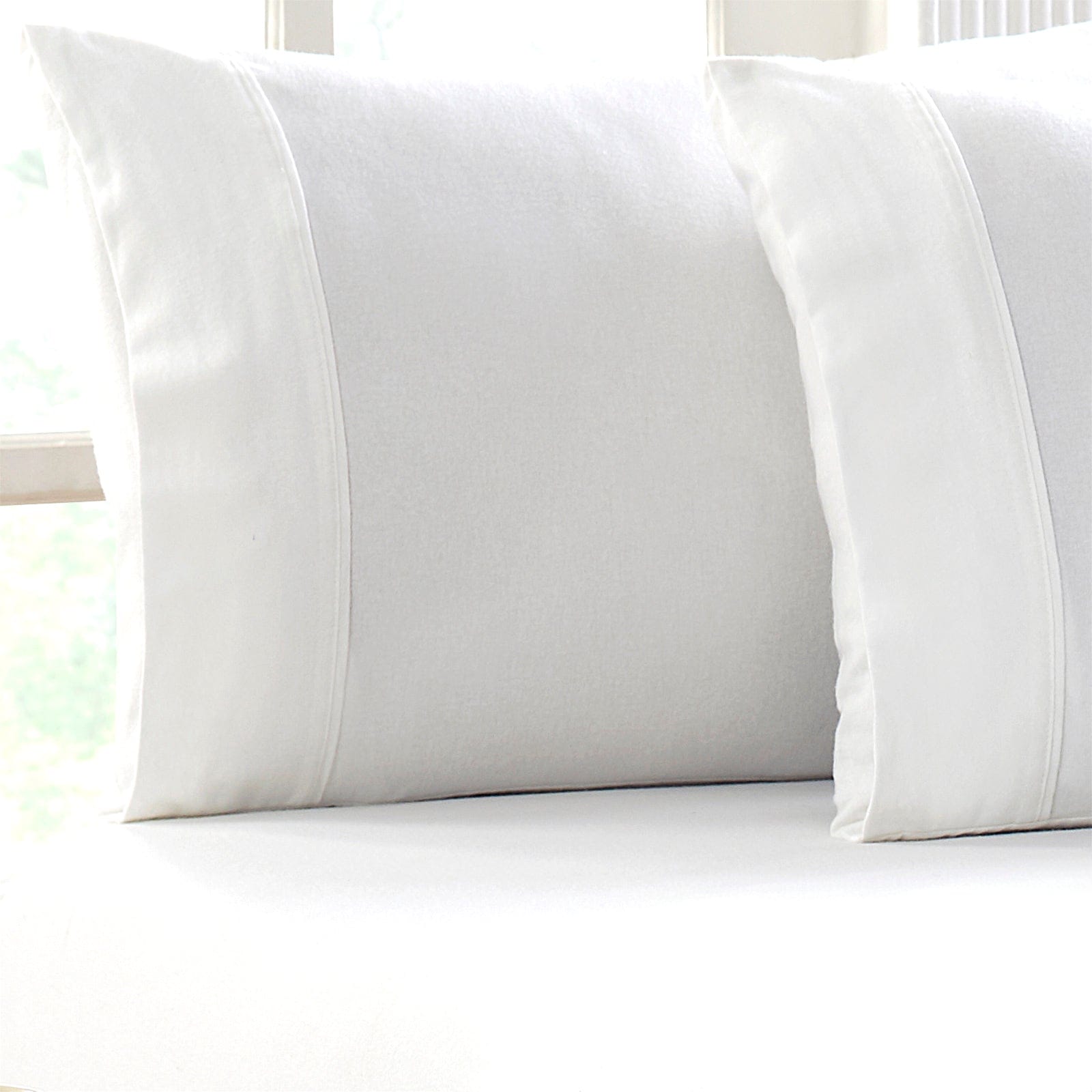 Park Avenue Bed Sheets 175 GSM Egyptian Cotton Flannelette Fitted and Pillowcase Set - SNOWY
