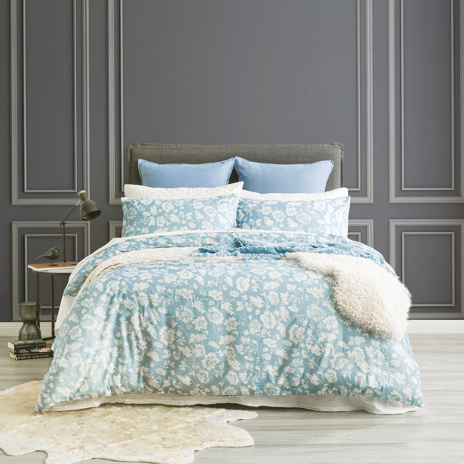 Park Avenue Quilt Cover 175 GSM Egyptian Cotton Flannelette Quilt Cover Set - PERRY
