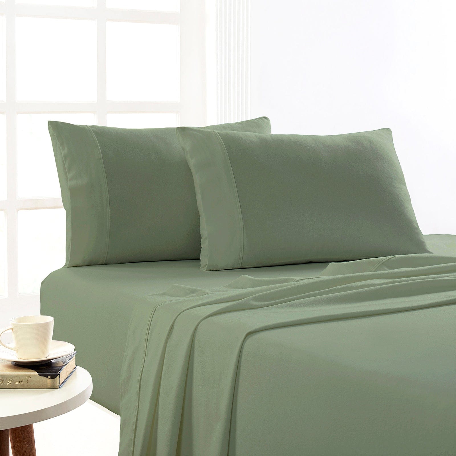 Park Avenue Bed Sheets 175 GSM Egyptian Cotton Flannelette Sheet Sets - JUNIPER