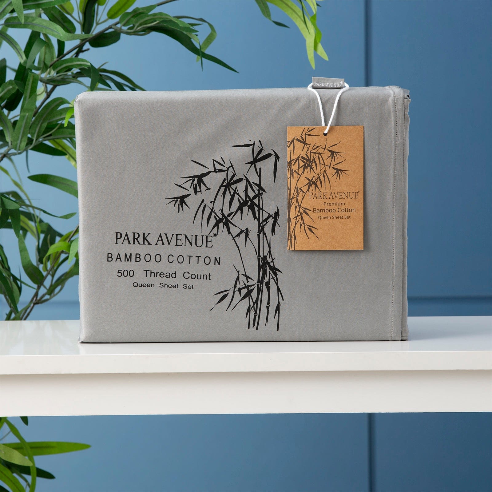 Park Avenue Bed Sheets 500 TC Bamboo Cotton Sheet Set Split Head - Charcoal