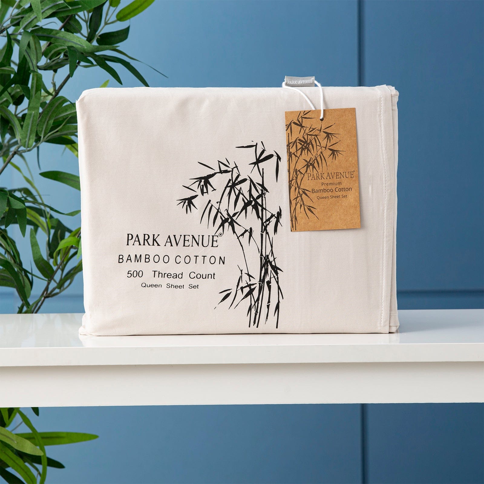 Park Avenue Bed Sheets 500 TC Bamboo Cotton Sheet Set Split Head - Dove