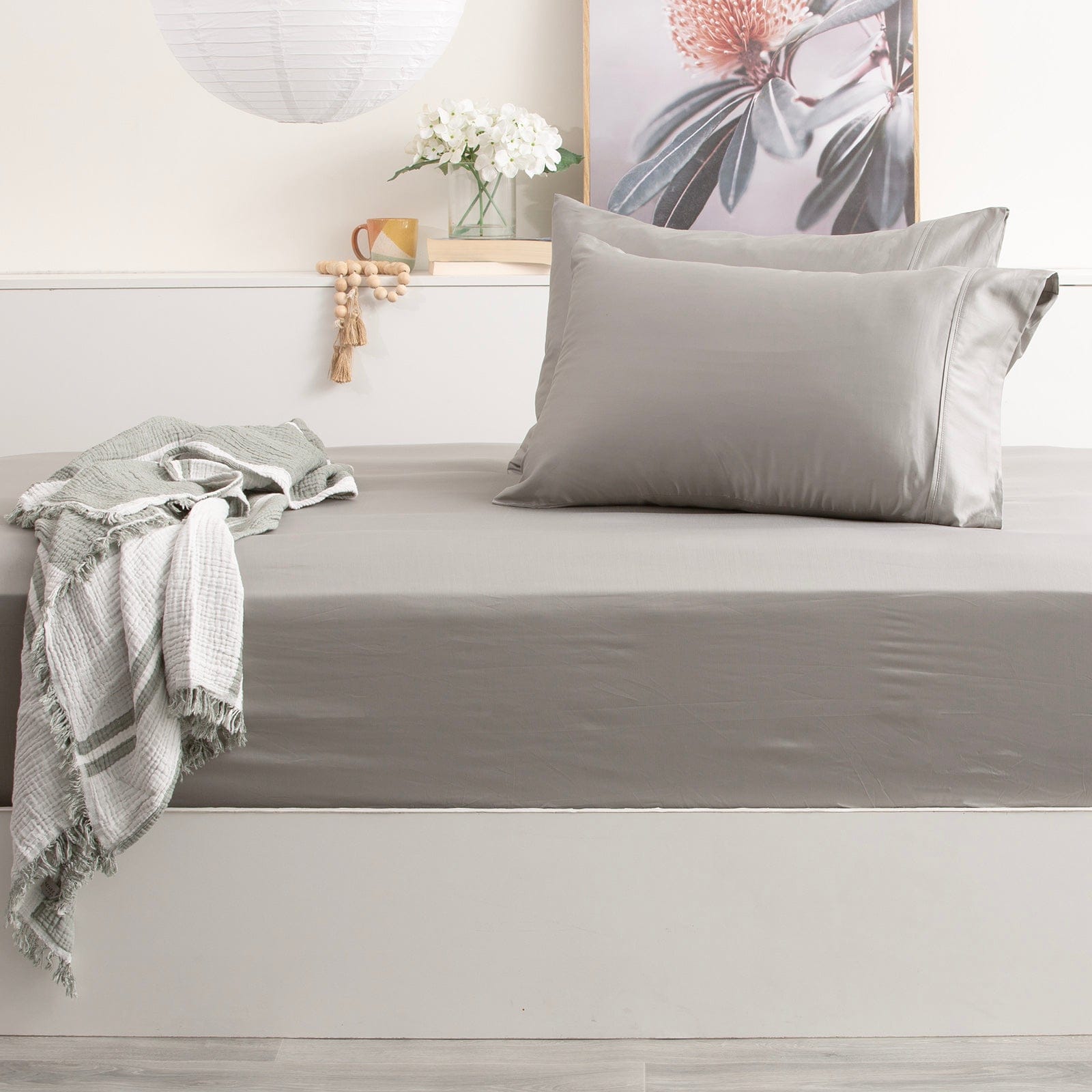 Park Avenue Bed Sheets 500 Thread Count Bamboo Cotton Combo Set - Charcoal