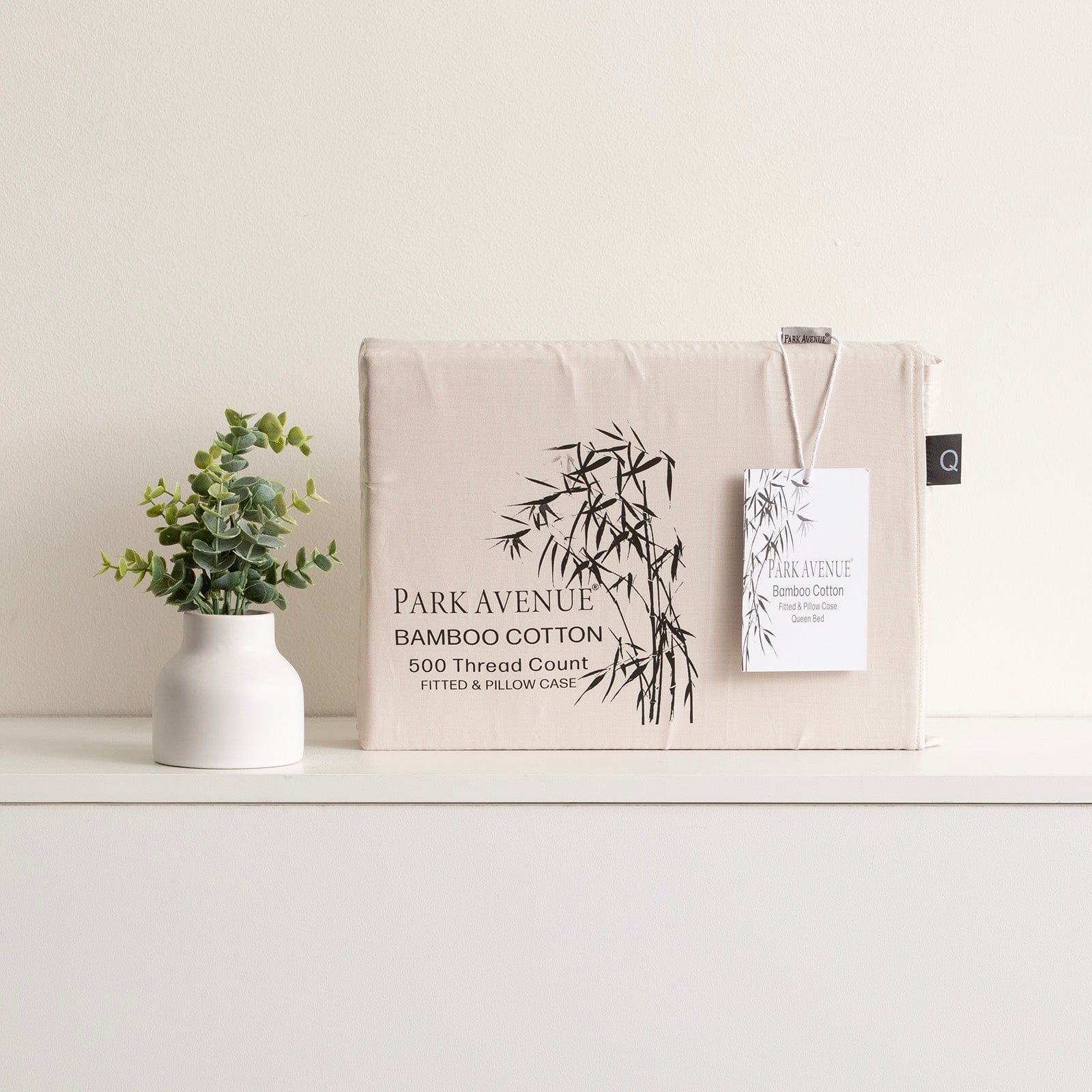 Park Avenue Bed Sheets 500 Thread Count Bamboo Cotton Combo Set - Dove