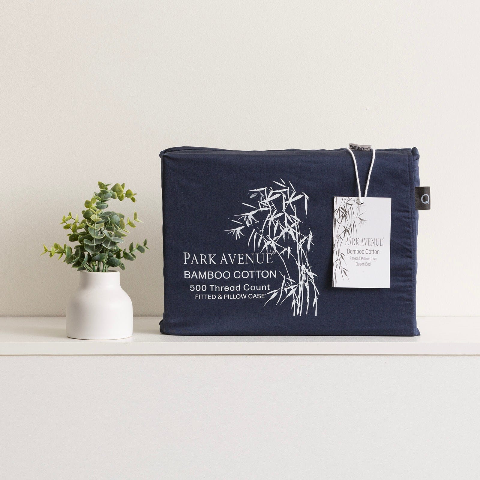 Park Avenue Bed Sheets 500 Thread Count Bamboo Cotton Combo Set - Indigo