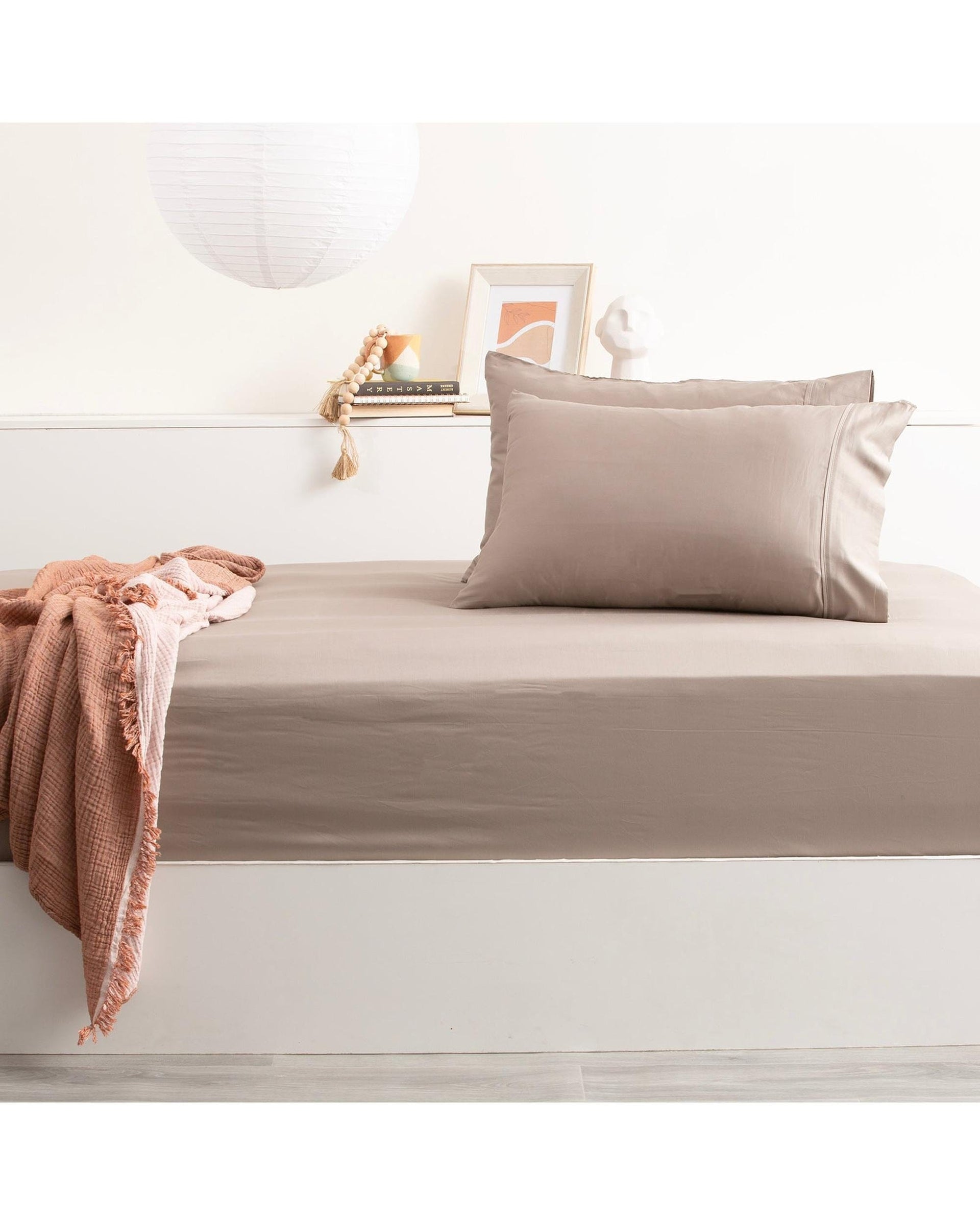 Park Avenue Bed Sheets 500 Thread Count Bamboo Cotton Combo Set - Pewter