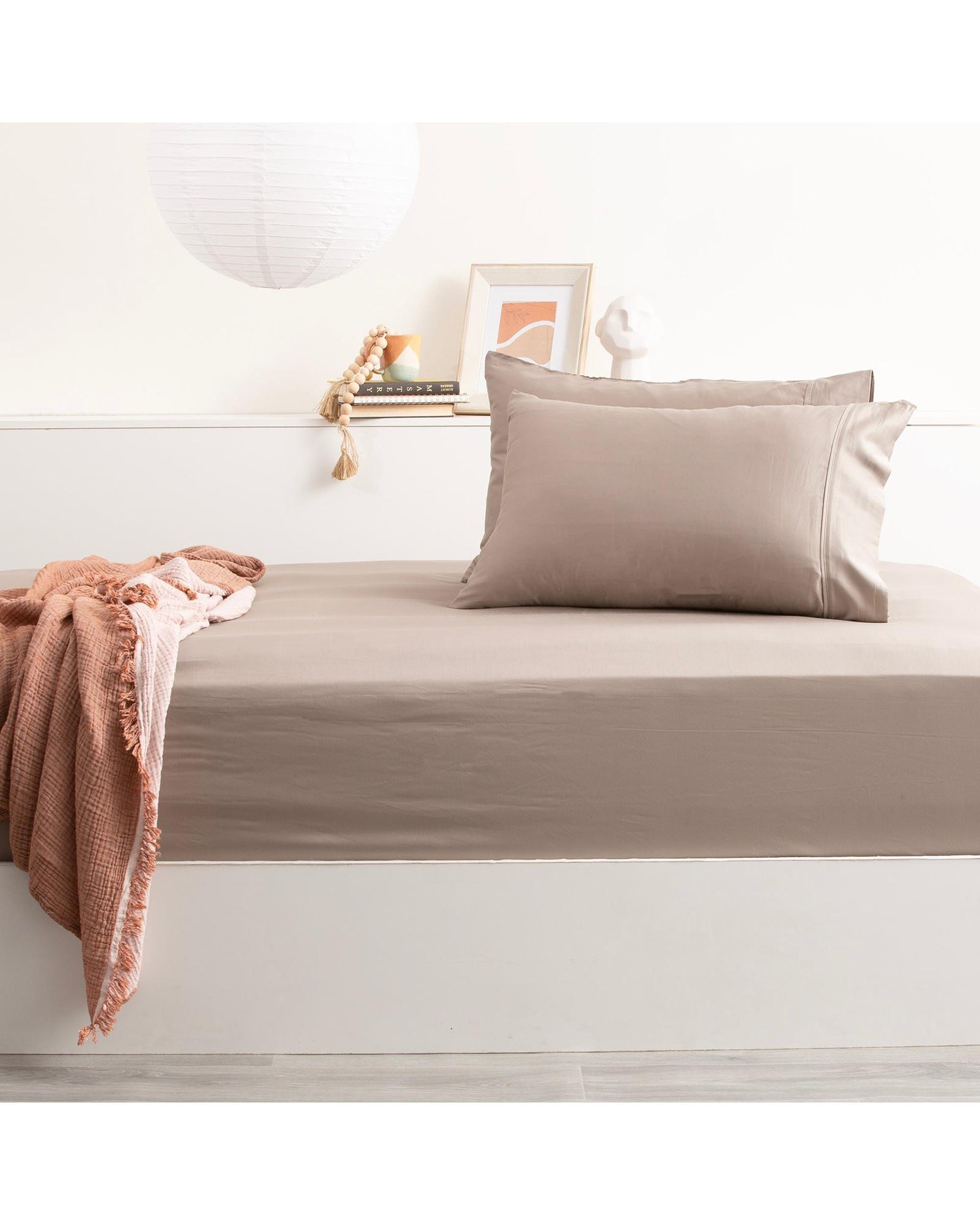 Park Avenue Bed Sheets 500 Thread Count Bamboo Cotton Combo Set - Pewter