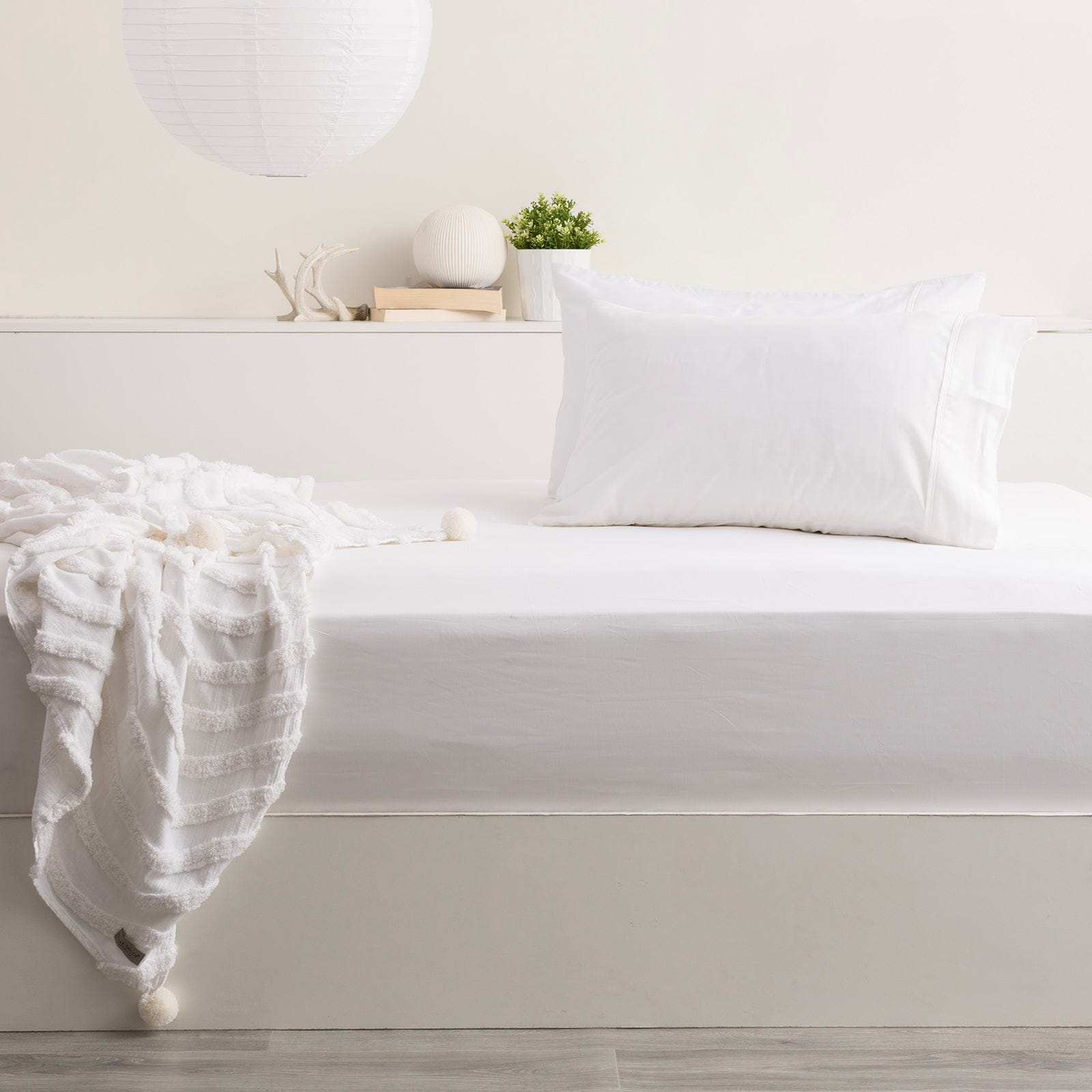 Park Avenue Bed Sheets 500 Thread Count Bamboo Cotton Combo Set - White