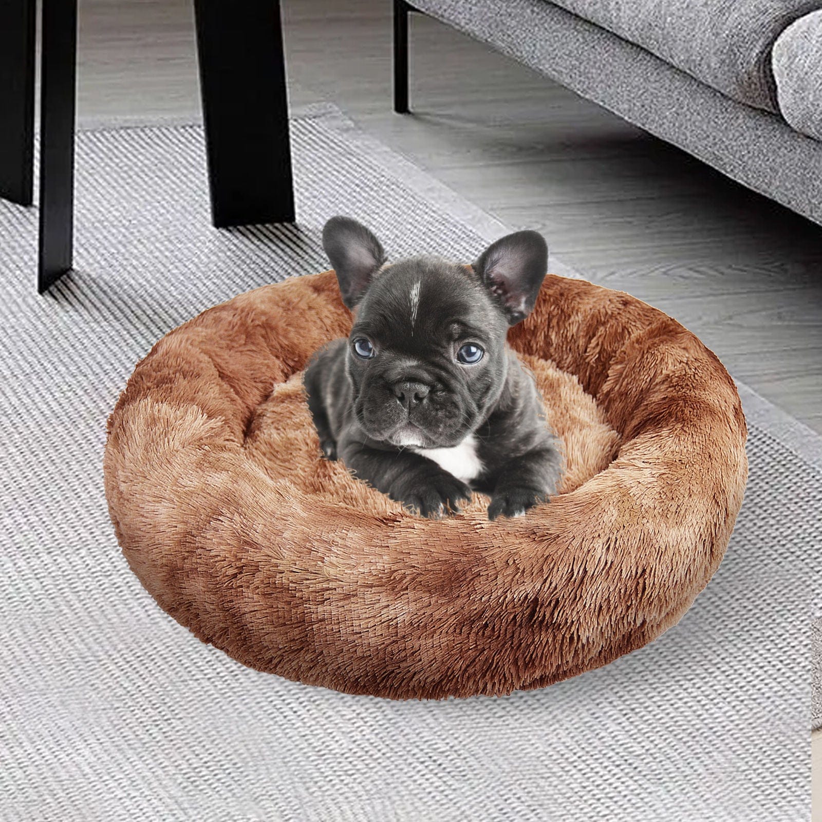 Pawfriends Cat Bed Pawfriends Dog Cat Pet Calming Bed Warm Soft Plush Round Nest Comfy Sleeping Cave 120cm