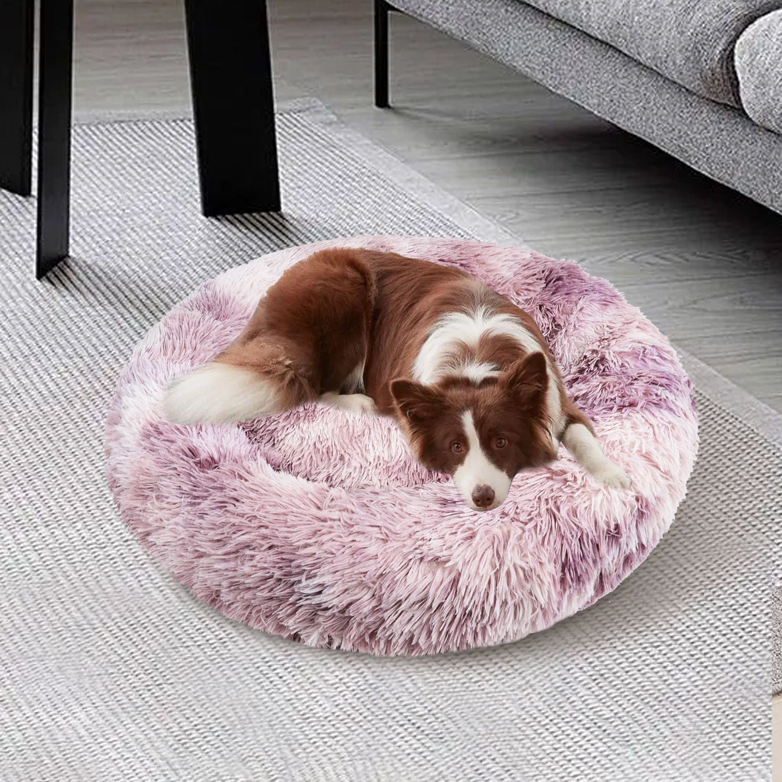 Pawfriends Cat Bed Pawfriends Dog Cat Pet Calming Bed Warm Soft Plush Round Nest Comfy Sleeping Kennel Cave 90