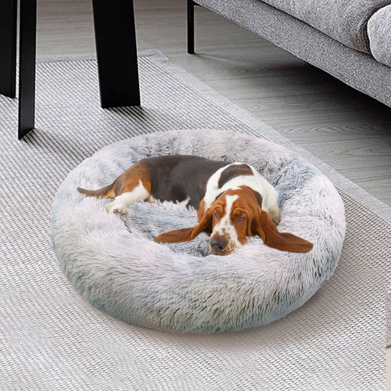 Pawfriends Cat Bed Pawfriends Dog Cat Pet Calming Bed Washable ZIPPER Cover Warm Soft Plush Round Sleeping 100