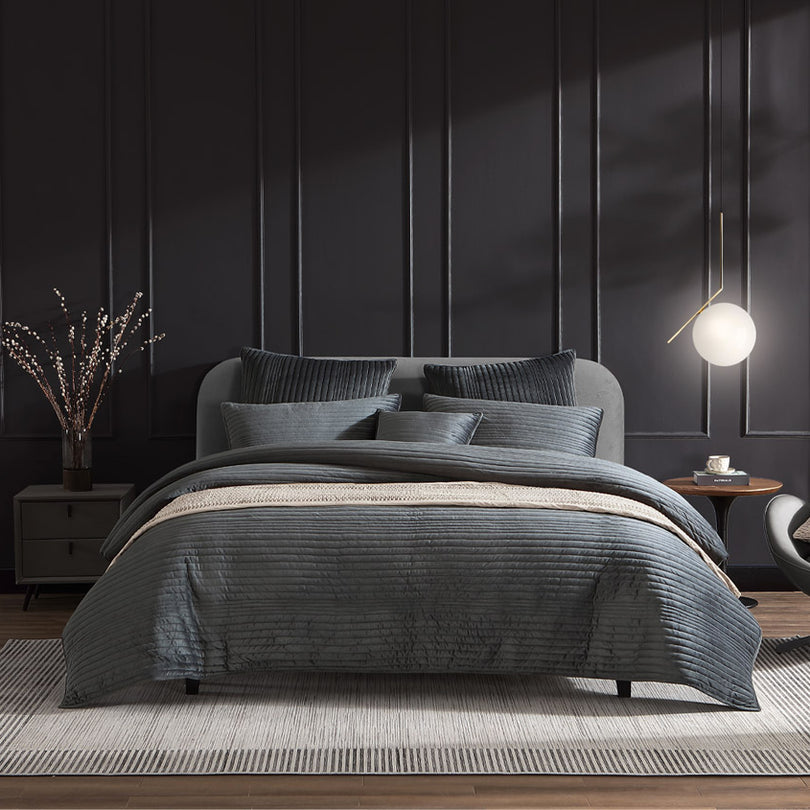 Private Collection BARLOW SLATE QUILT COVER SET Private Collection