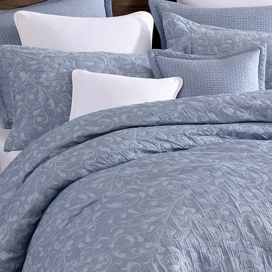 Private Collection LEONI BLUE QUILT COVER SET Private Collection