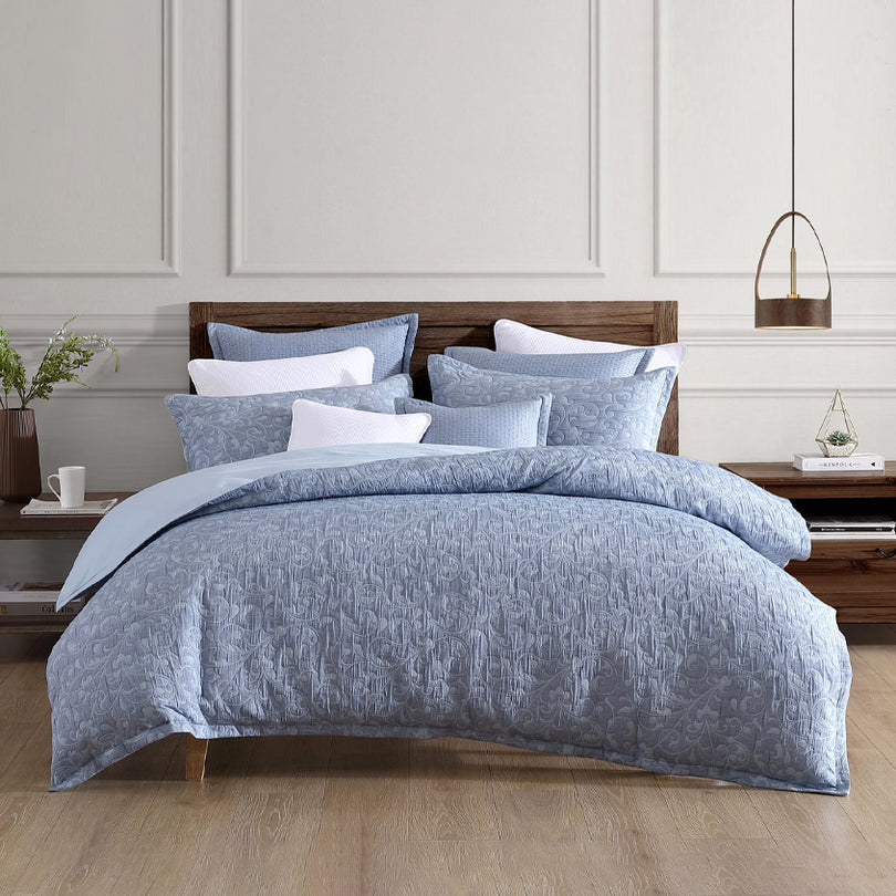 Private Collection LEONI BLUE QUILT COVER SET Private Collection