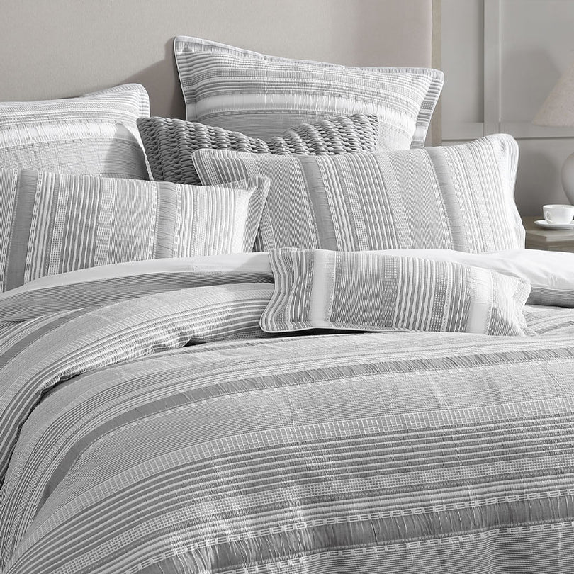 Private Collection SINCLAIR SILVER QUILT COVER SET Private Collection