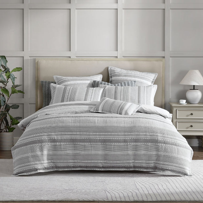 Private Collection SINCLAIR SILVER QUILT COVER SET Private Collection