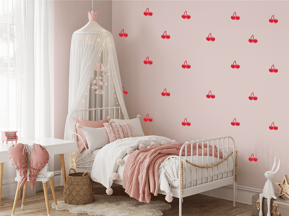 Polka Art Wall Decal A1 (60cm x 84cm) / Cherries Cherries